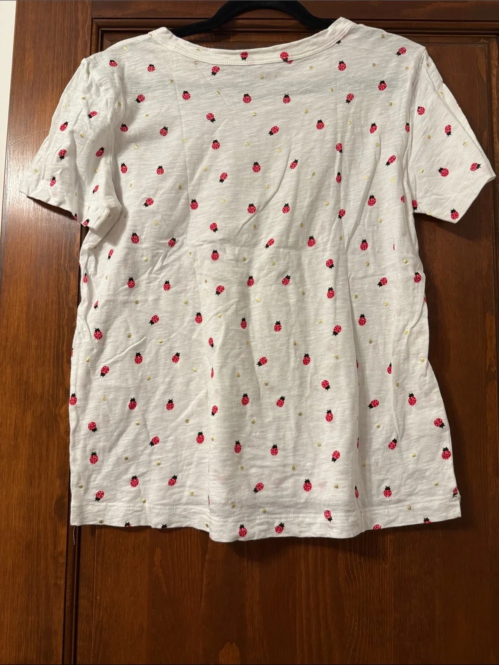 LOFT White Tee with Red Ladybug Motif - Picture 2 of 4